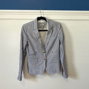 J.Crew SIZE 2. Navy and White Striped Blazer
